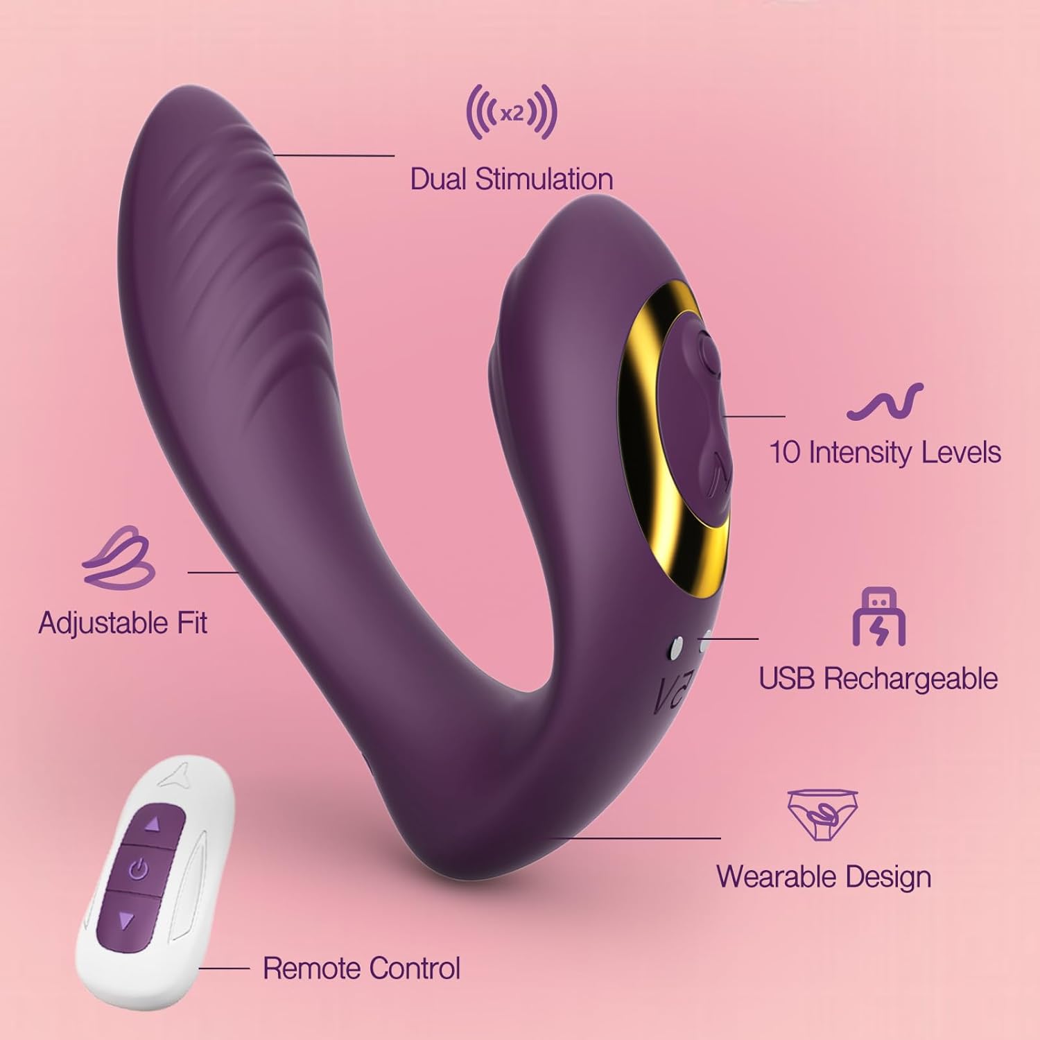 Wearable Clitoral &amp; G-Spot Thrusting Vibrator thumbnail 3