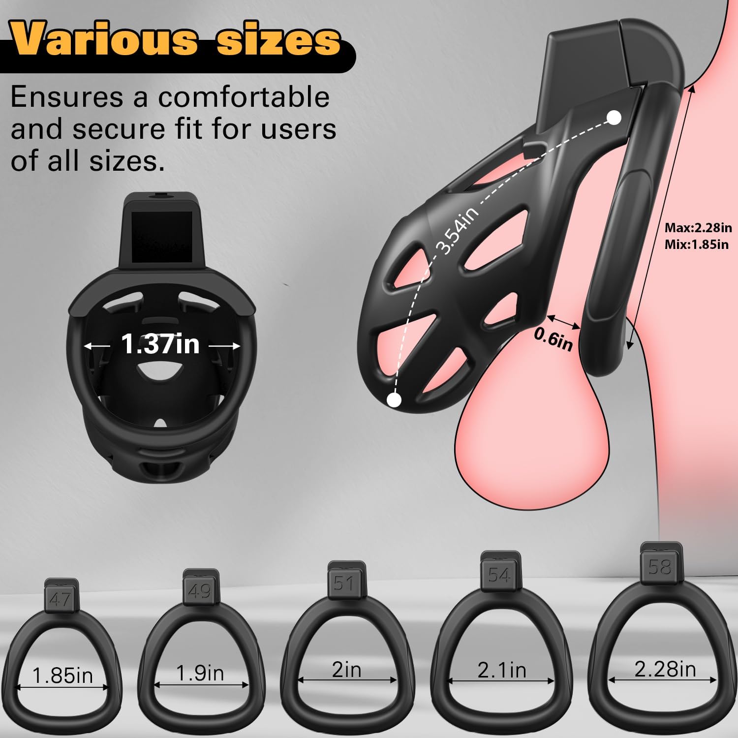 Comfort Fit Male Chastity Cage Sex Toy thumbnail 3