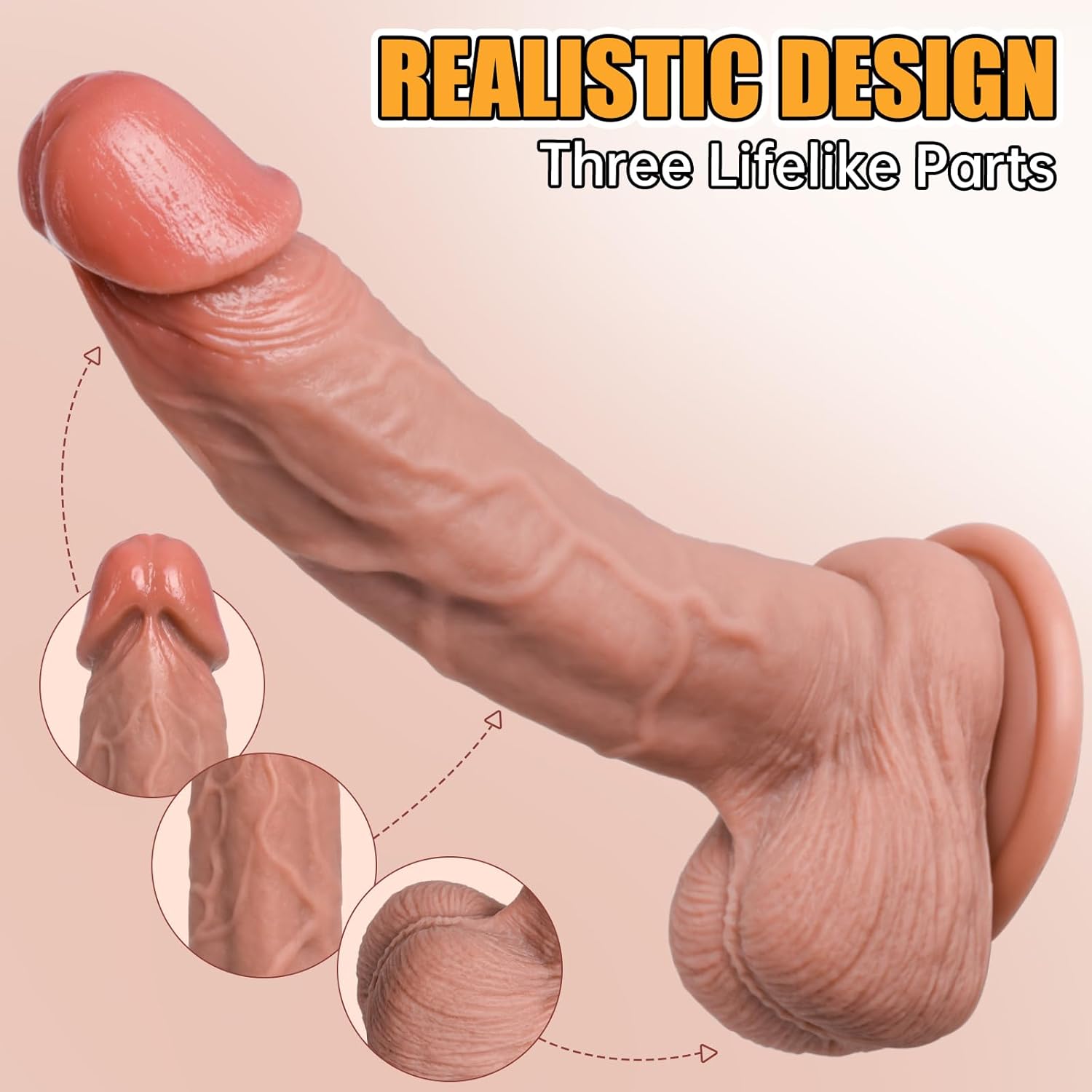 Realistic Silicone Dildo with Suction Cup thumbnail 3