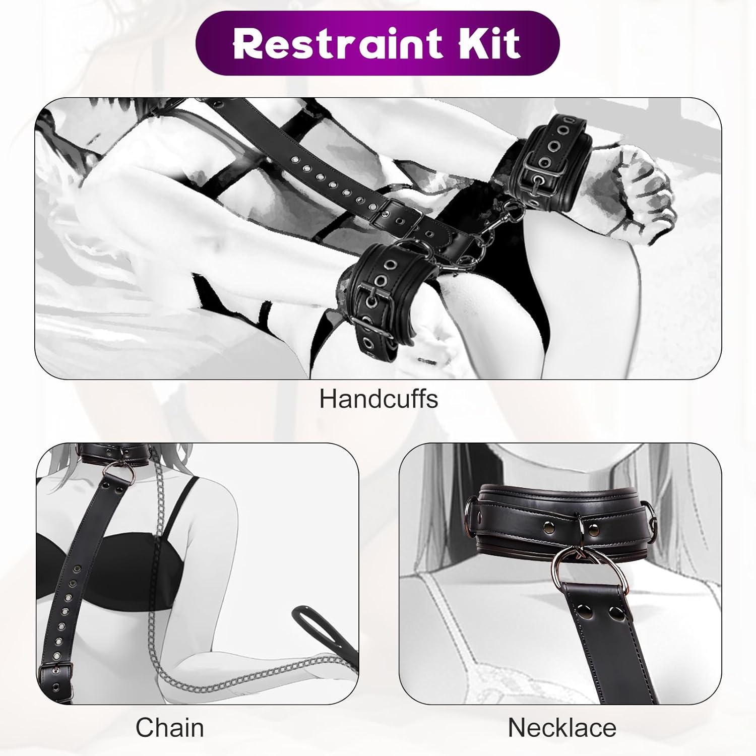 BDSM Bondage Restraints Set Sex Toy thumbnail 2