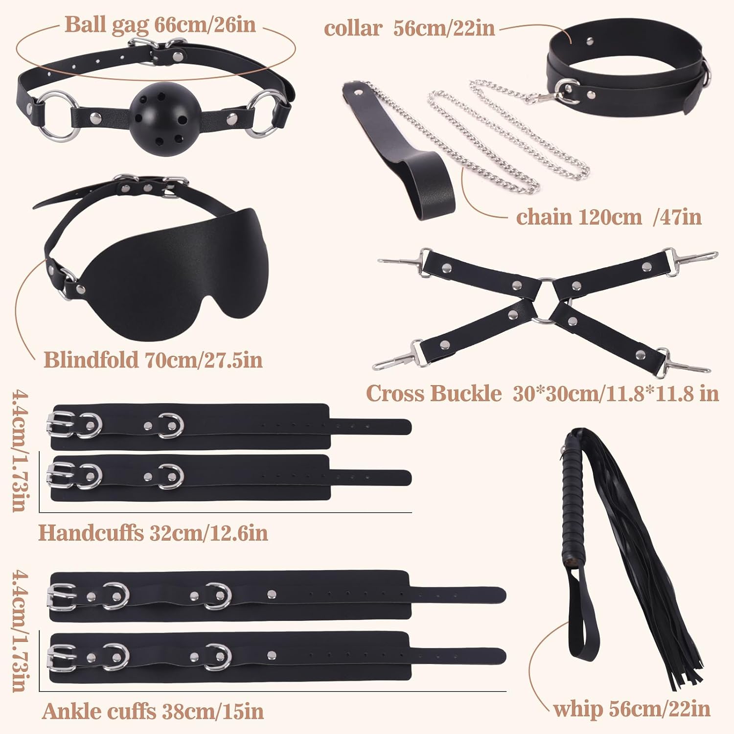 11 PCS BDSM Bondage Kit with Handcuffs thumbnail 2