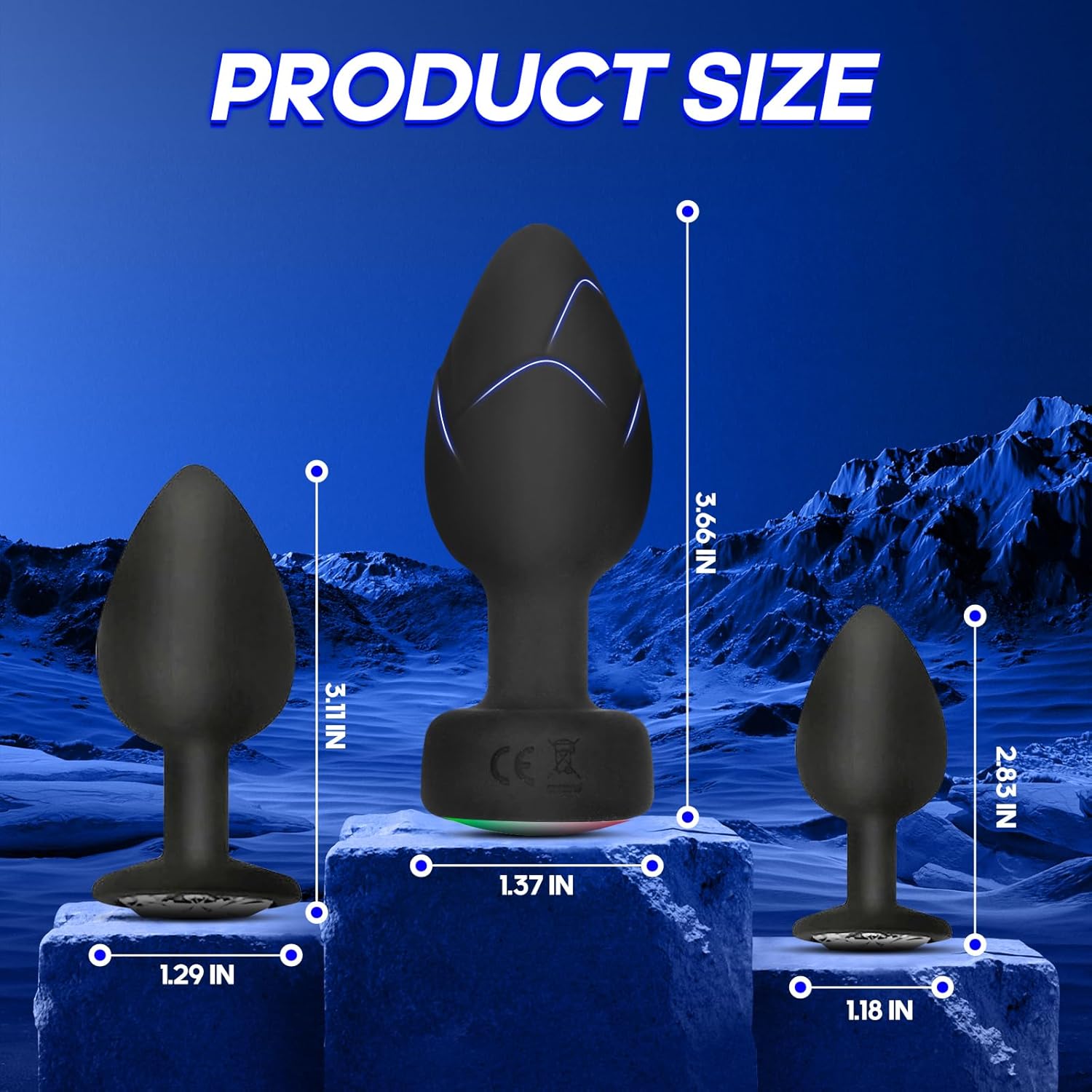 3 PCS Vibrating Butt Plug Set thumbnail 3