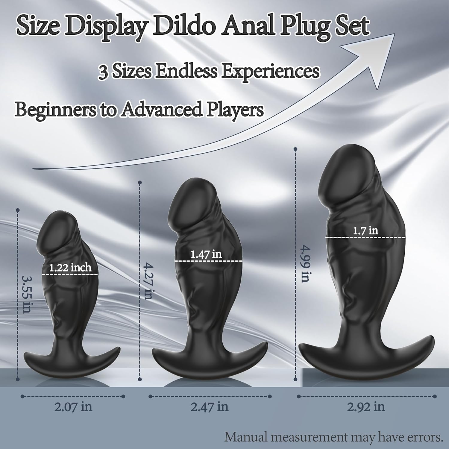 3 PCS Anal Silicone Dildo Training Kit thumbnail 3