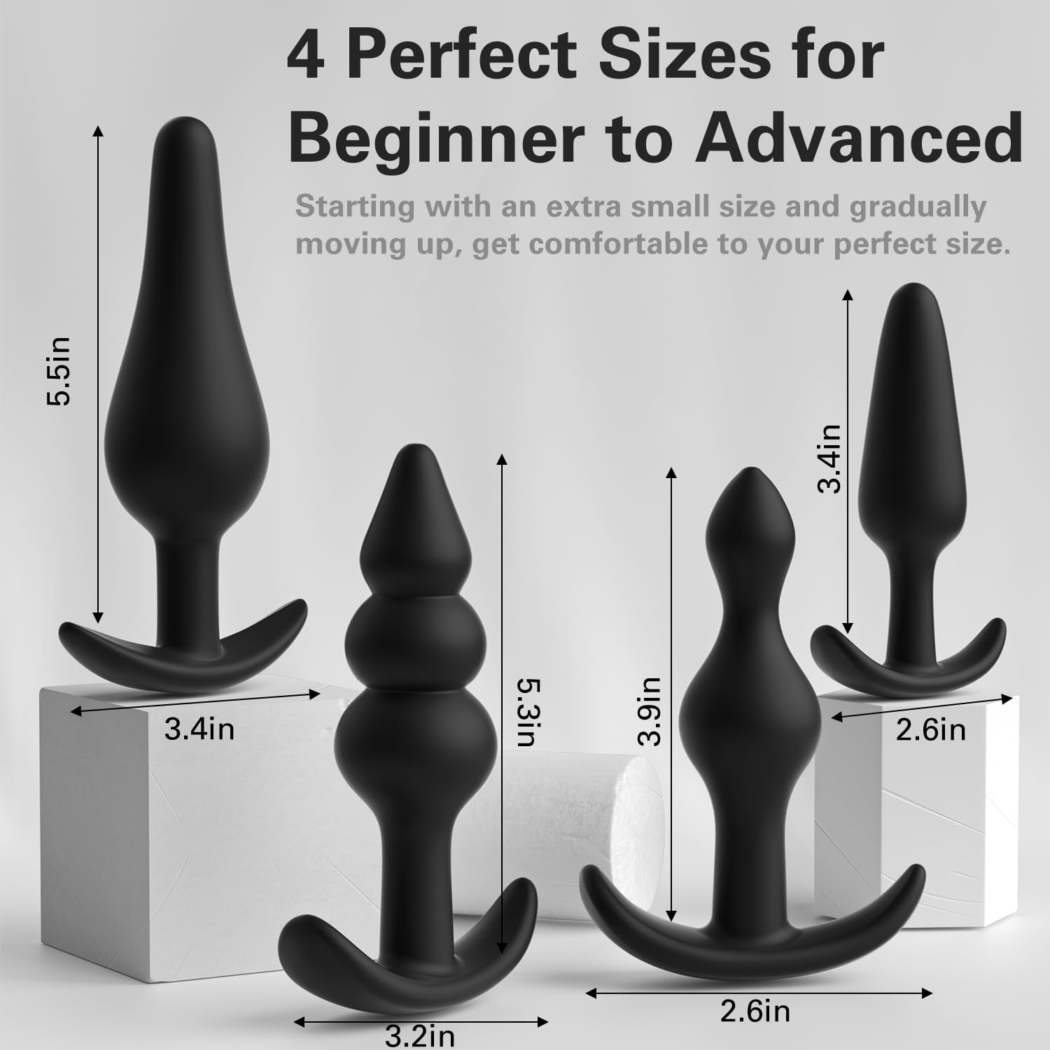4 Shape Silicone Anal Plug Training Kit thumbnail 2