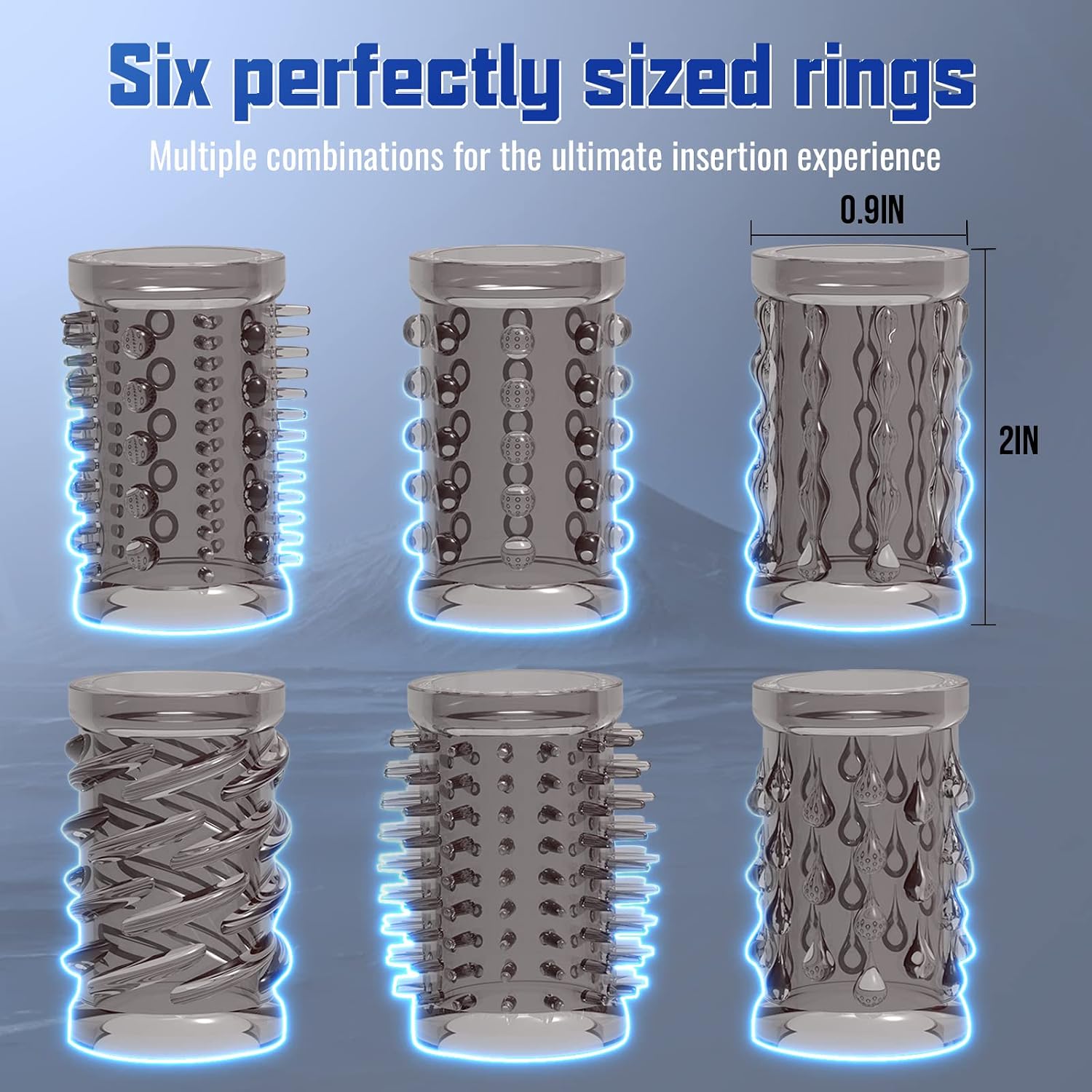 6 PCS Elastic Penis Sleeve Set for Men thumbnail 4