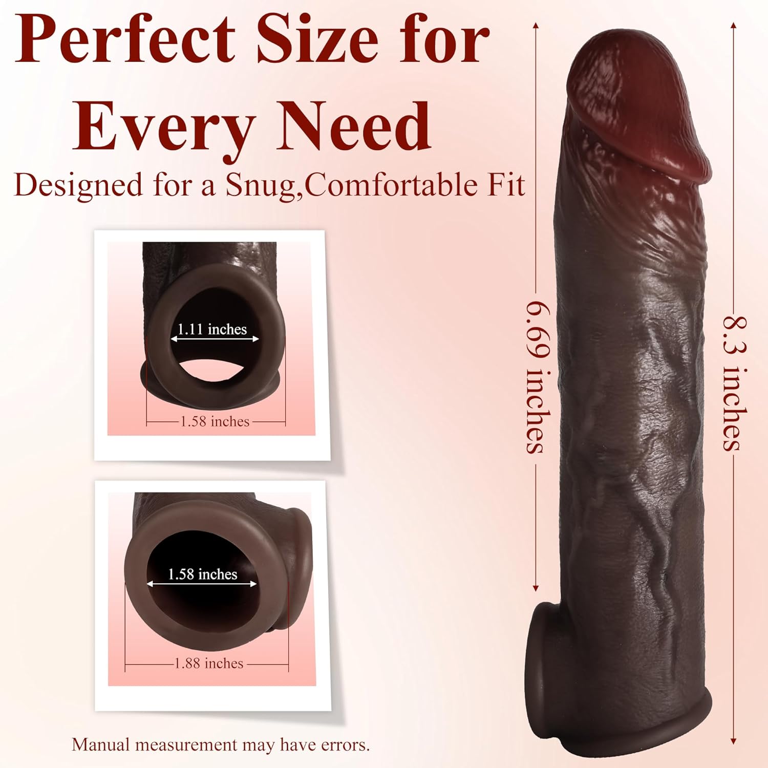 8 Inch Penis Sleeve Extender for Men thumbnail 2