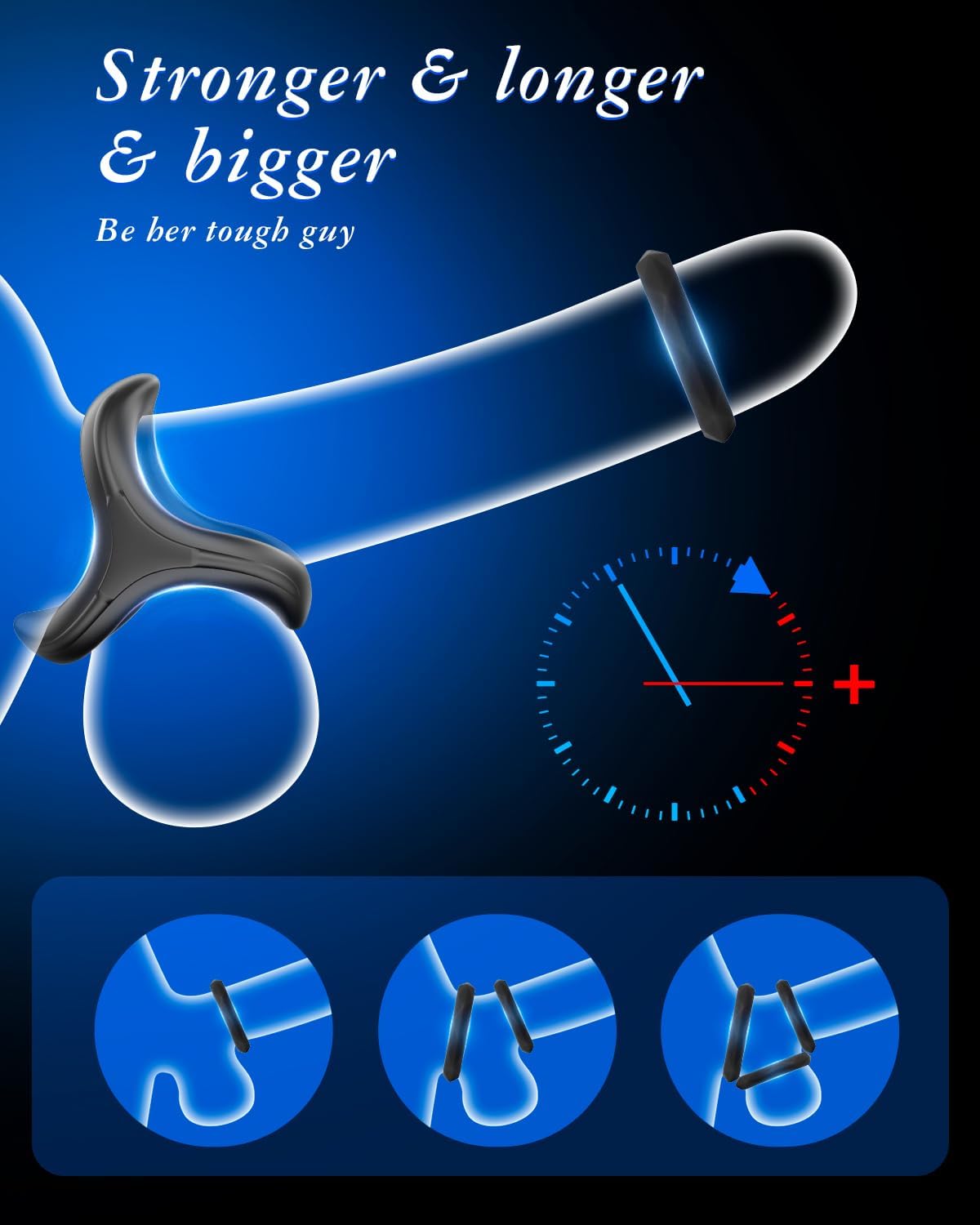 8 Sizes Penis Cock Rings Set for Men thumbnail 2
