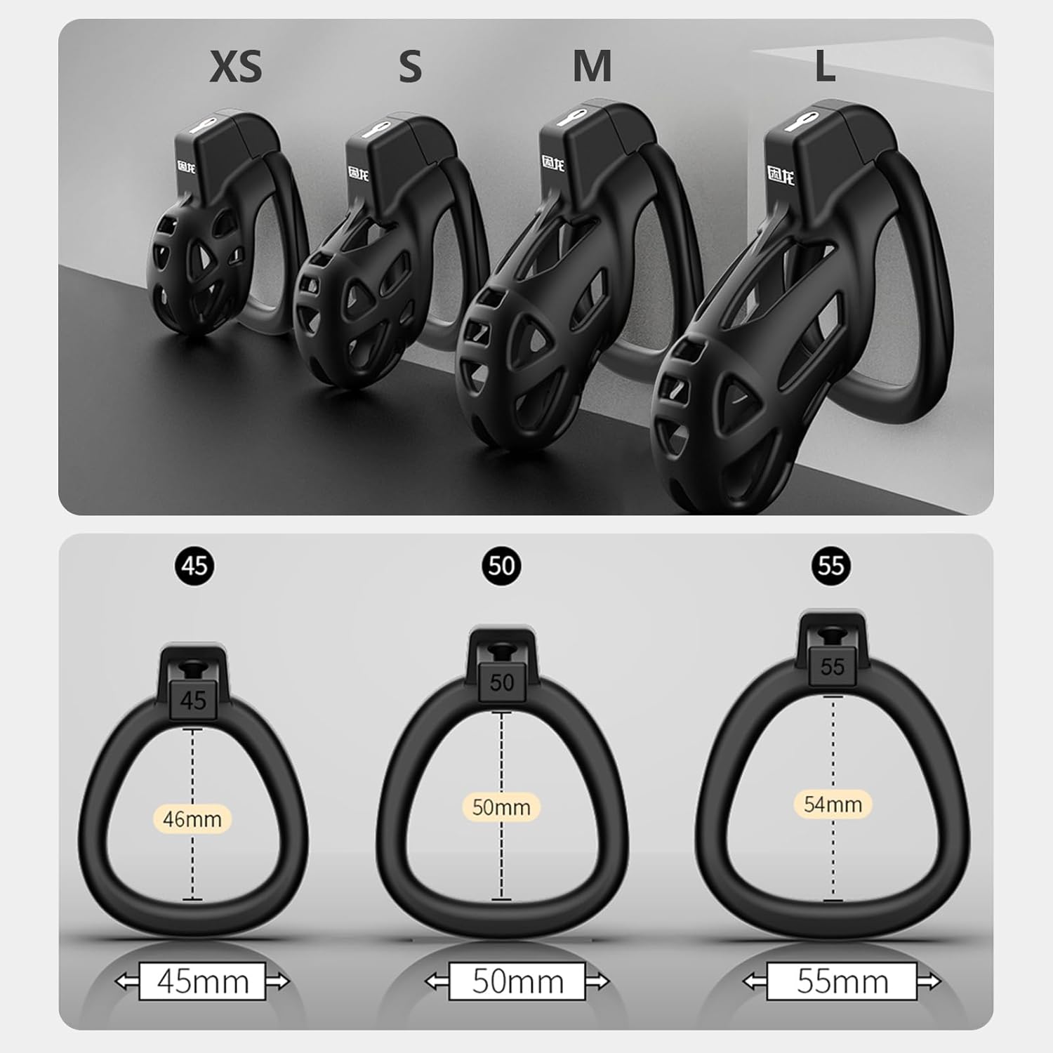 Male Chastity Cage with 3 Comfort Rings thumbnail 3