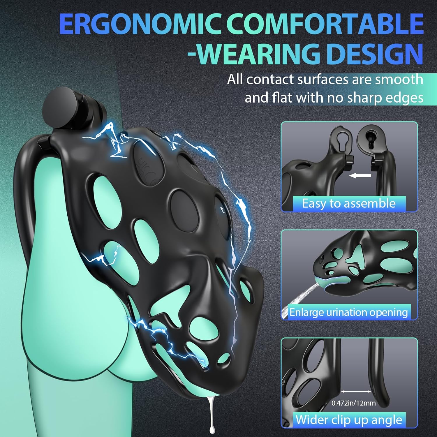 Electric Chastity Cage with 7 Vibration Modes thumbnail 2
