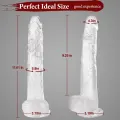 11 Inch Clear Lifelike Dildo with Suction thumbnail 3