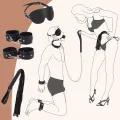 11 PCS Sex Bondage BDSM Kit with Adjustable Handcuffs thumbnail 2