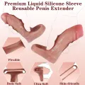2 Styles Silicone Penis Sleeve Extender with Testicle Ring thumbnail 3