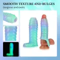 Silicone Penis Sleeve Extender for Men with Cock Ring thumbnail 3