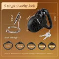 Male Chastity Cage with 5 Size Rings and 3 Urethral Set thumbnail 3