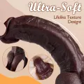 8 Inch Realistic Black Silicone Dildo for Couples thumbnail 2