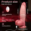 8 Inch Thrusting Vibrating Silicone Dildo Toy thumbnail 2