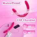 Double Sided Vibrating Silicone Dildo Sex Toy thumbnail 2