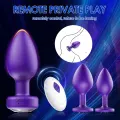 3 Piece Vibrating Silicone Anal Plug Set for Women thumbnail 3