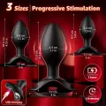 3 Piece Wearable Vibrating Anal Butt Plug Set thumbnail 3