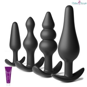 4 Shape Silicone Anal Plug Training Kit thumbnail 1