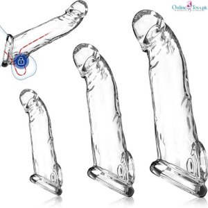 3 Sizes Reusable Penis Sleeve with Cock Ring thumbnail 1