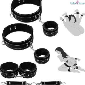 4 PCS BDSM Bondage Restraints Kit with Handcuffs