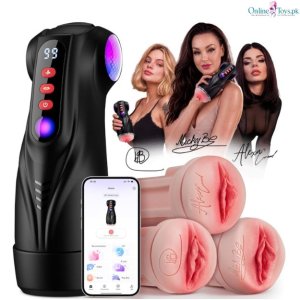 App Controlled Sucking Male Masturbator with Vibration