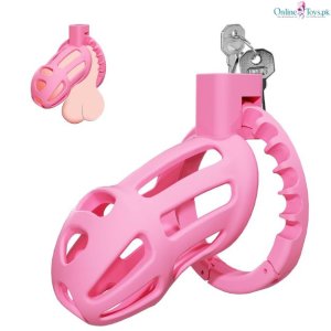 Male Chastity Cage Sex Toys with 8 Size Cock Ring
