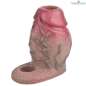 5 Inch Realistic Silicone Penis Sleeve with Penis Extender