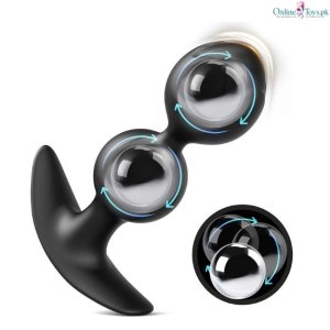 Silicone Weighted Anal Butt Plug with 2 Steel Balls
