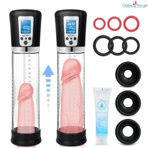 LED Display Male Penis Pump with 6 Cock Rings