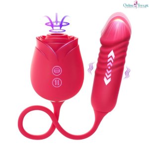 Thrusting Rose Vibrator for Women with 10 Sucking Modes