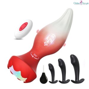 4 Piece Vibrating Anal Plug Set with Remote