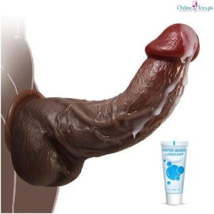 8 Inch Curved Black Dildo Sex Toy