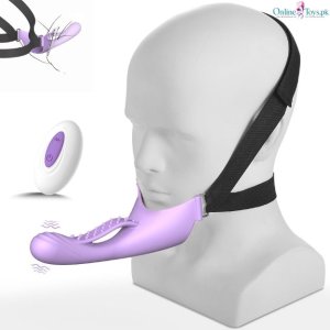 Wearable Headband Vibrating Dildo Strap On