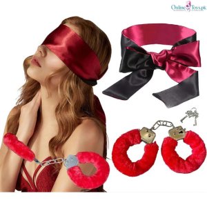 Plush Handcuffs and Bandage Blindfold Set