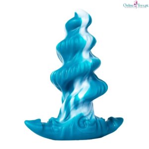 Blue Screw Shaped Silicone Anal Butt Plug